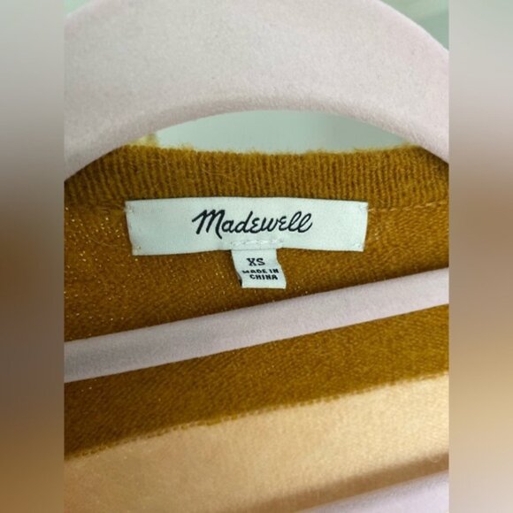 Madewell Alpaca Wool Polyamide Blend Striped Cardigan Pockets Preppy Spring - Picture 4 of 6